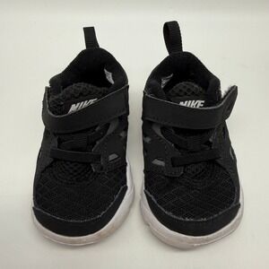 Nike Sneakers Toddler 4C Black Boys Tennis Shoes Mesh Hook Loop DA2692-004